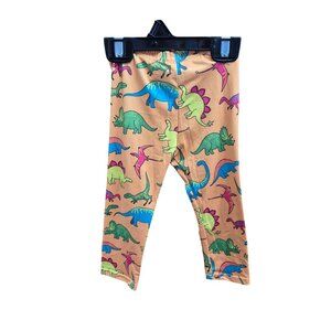 Toddler Dinosaur Print Leggings 2T 95% Cotton & 5% Spandex Elastic Waist